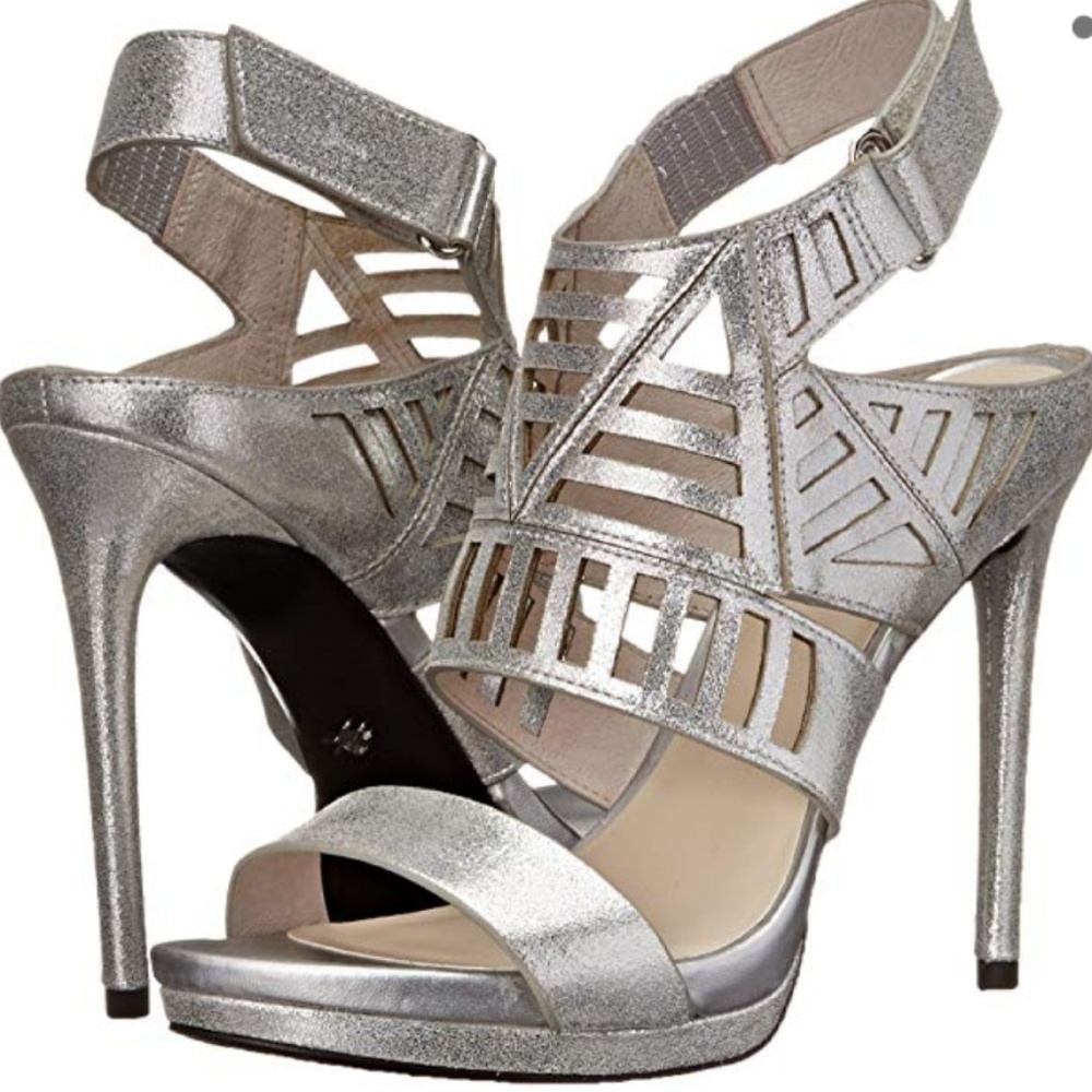 Kenneth Cole Niko Cutout Leather Sandal Stiletto
